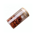 Wholesale food grade empty glass jar with bamboo lid  BJ-144A